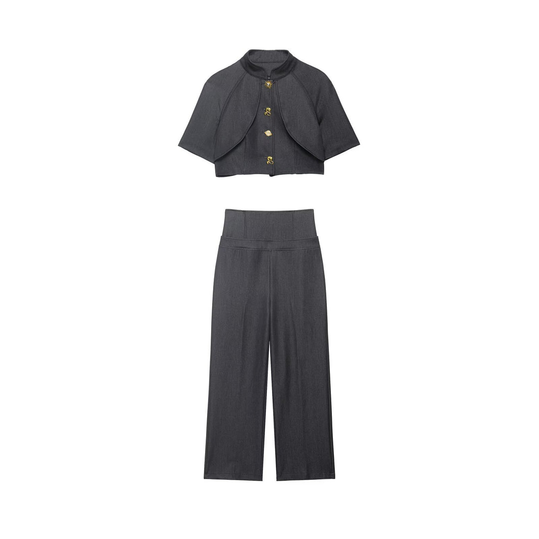 Damen Hochtaillierte Culotte-Hose mit extra breitem Shapingbund Drune