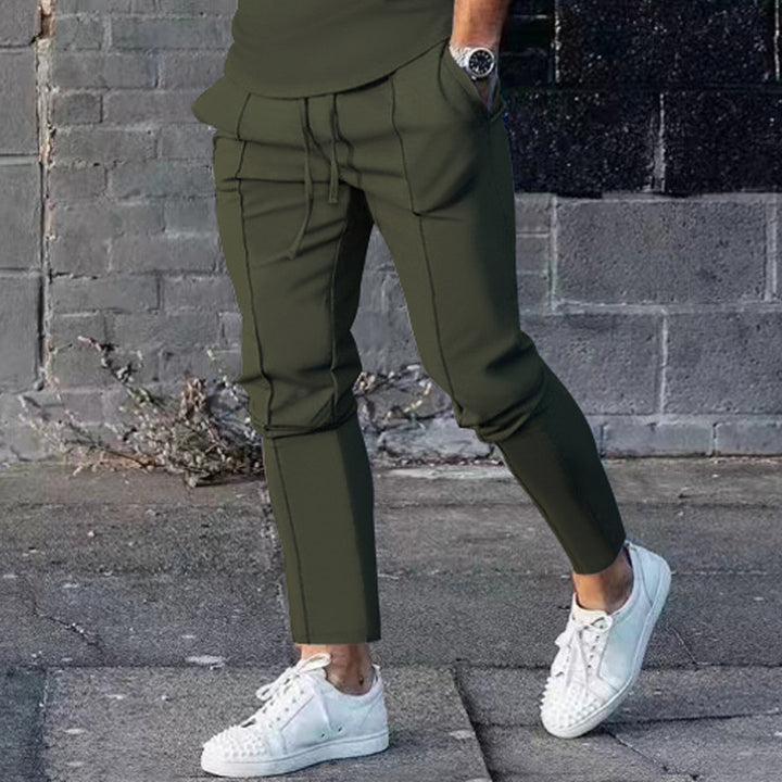 Herren nan Slim Tapered Jogginghose mit dekorativen Steppnähten, elastischem Tunnelzug und schmalem Knöchelabschluss Drune