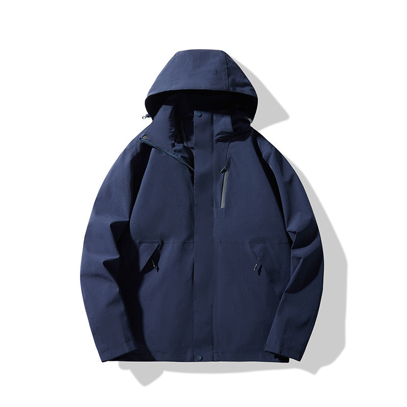 Herren Technische wasserdichte Kapuzen-Shelljacke im minimalistischen Urban-Look Drune
