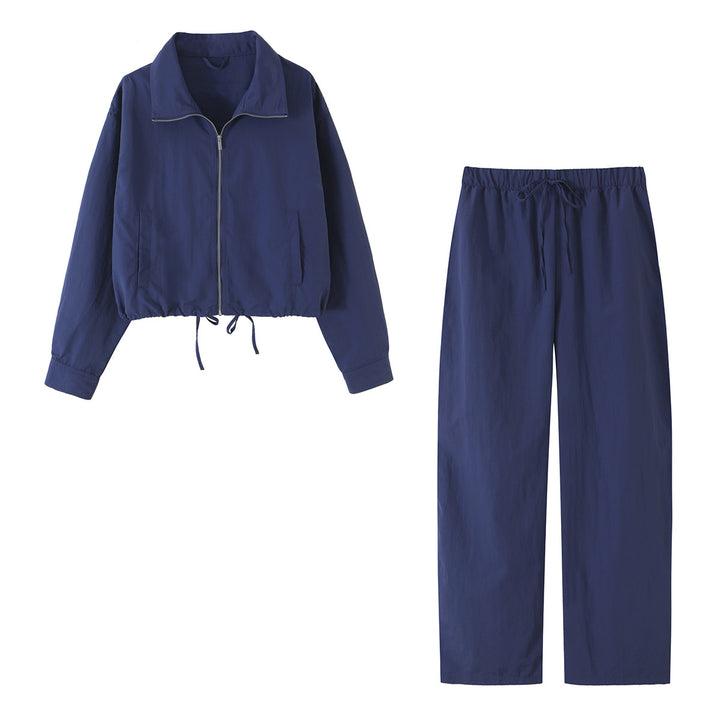 Damen Cropped-Übergangsjacke mit Tunnelzug und Stehkragen Drune