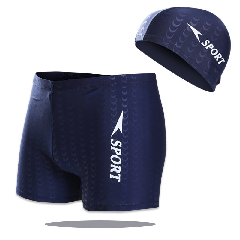Herren Sportliche Schwimmshorts mit passender Badekappe Drune