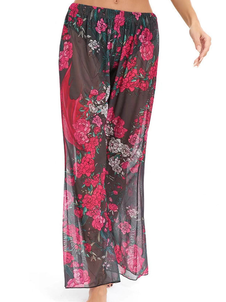 Damen Elegante Strandhose mit floralem Muster Drune