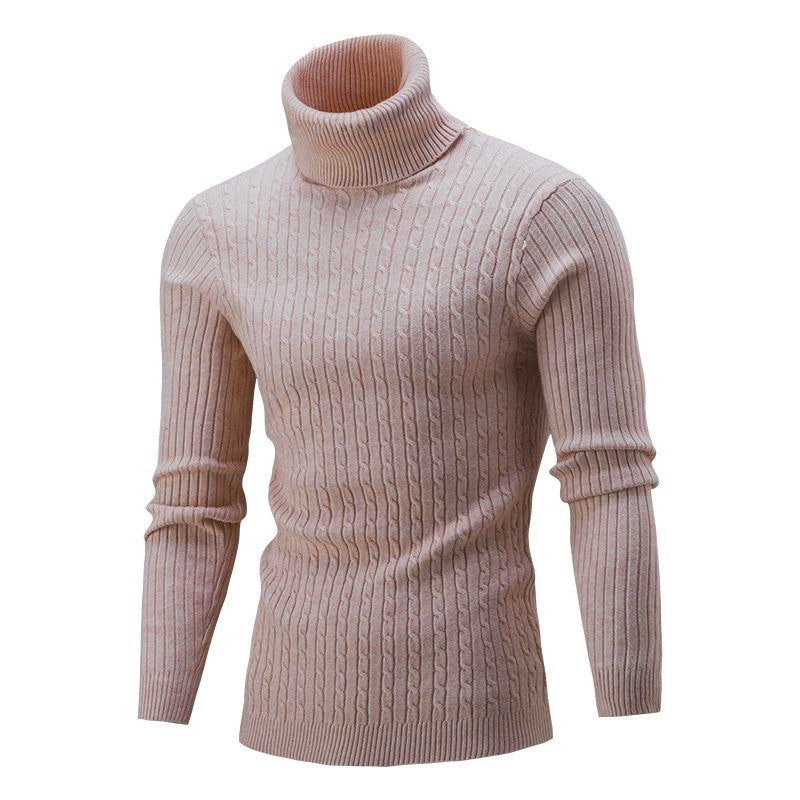 Herren Taillierter Thermo-Rollkragenpullover mit Zopf- und Rippstrickstruktur Drune