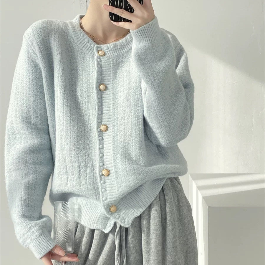 Damen gemütliche Strickjacke mit hochwertigen Knopfdetails und lässigem Schnitt Drune