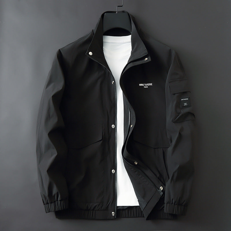 Herren Funktionale Fieldjacke mit Stehkragen, Armtasche und Pattentaschen Drune