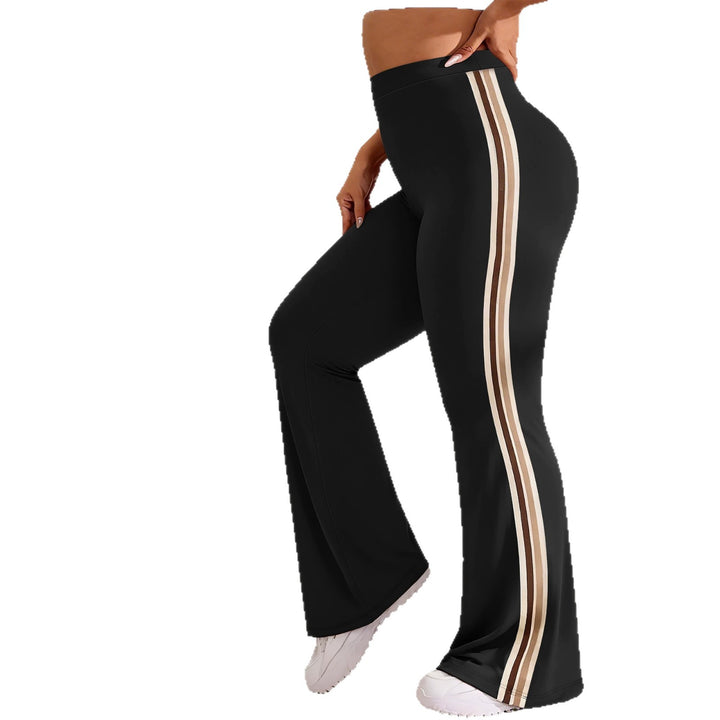 Damen High-Waist Schlaghose mit seitlichem Streifen und Scrunch-Po Drune