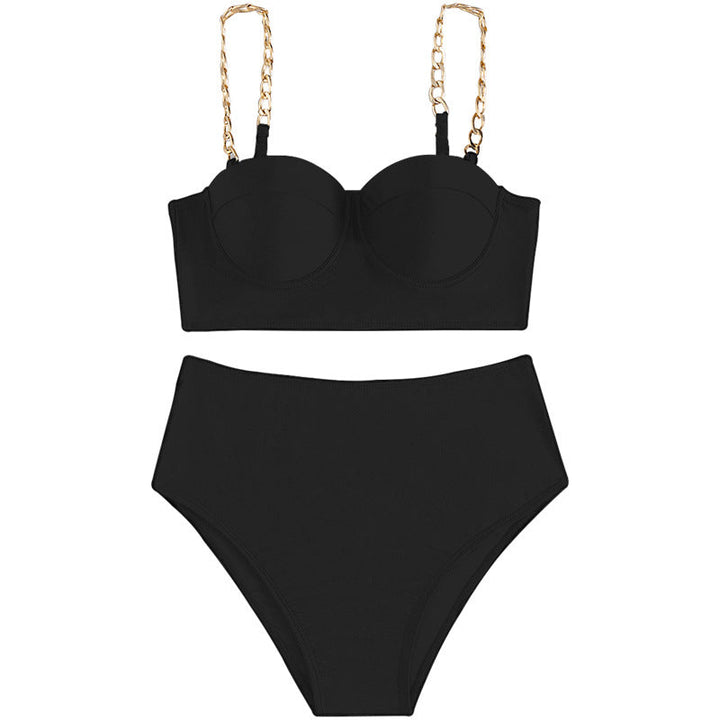 Damen Bustier-Bikini mit modischen Kettenträgern Drune