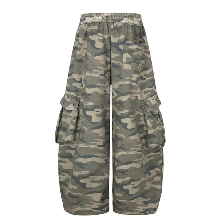 Damen Weite Cargohose im Camouflage-Design mit elastischem Bund und großen Taschen Drune