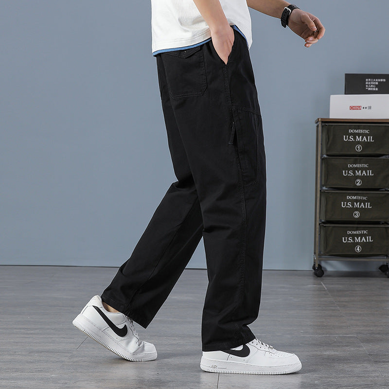 Herren Weite Utility-Cargohose mit geradem Bein, Mehrfachtaschen & lockerer Passform Drune