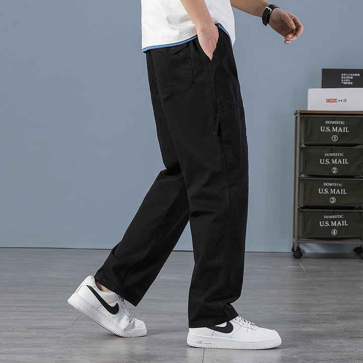 Herren Weite Utility-Cargohose mit geradem Bein, Mehrfachtaschen & lockerer Passform Drune