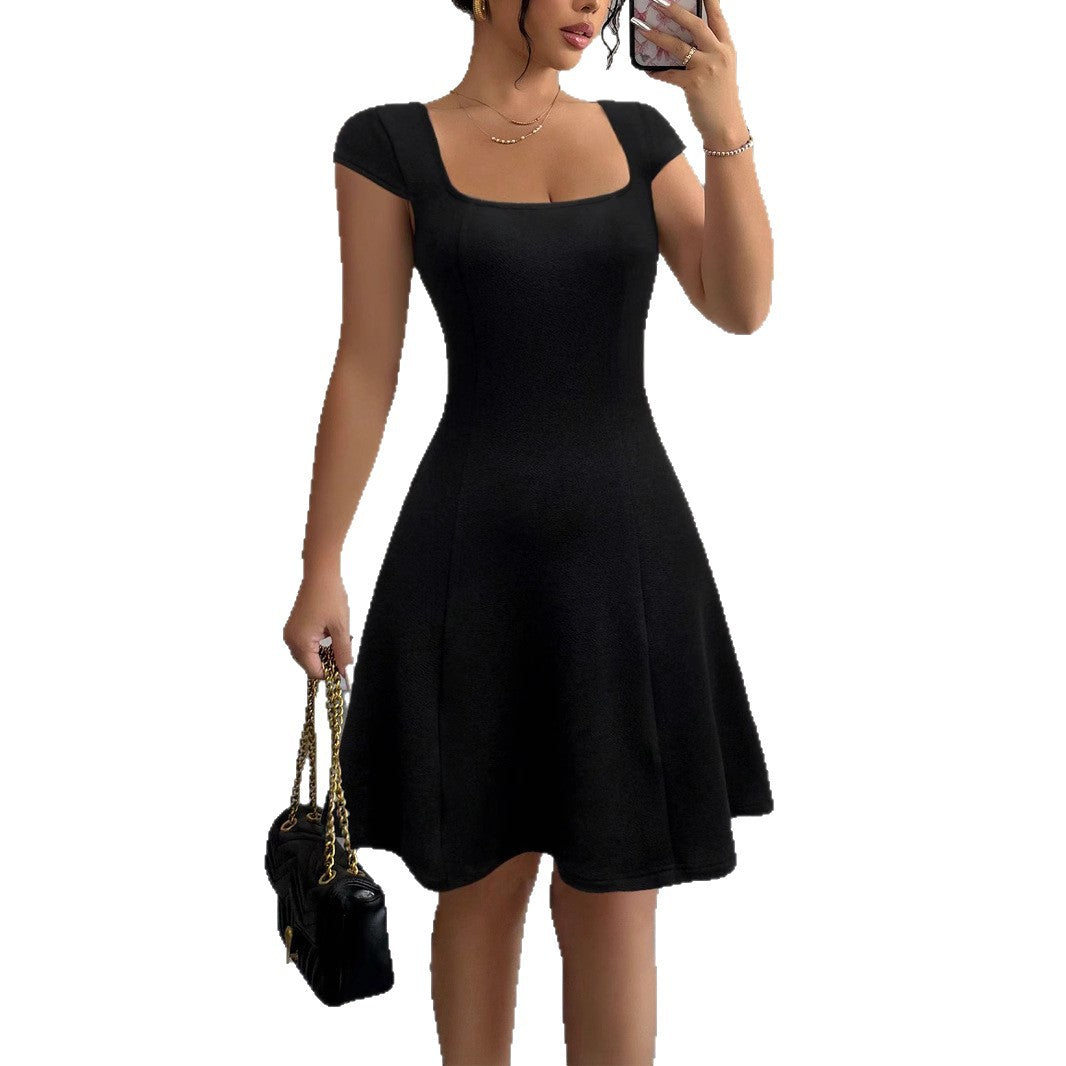 Damen Ärmelloses A-Linien Kleid mit quadratischem Ausschnitt Drune