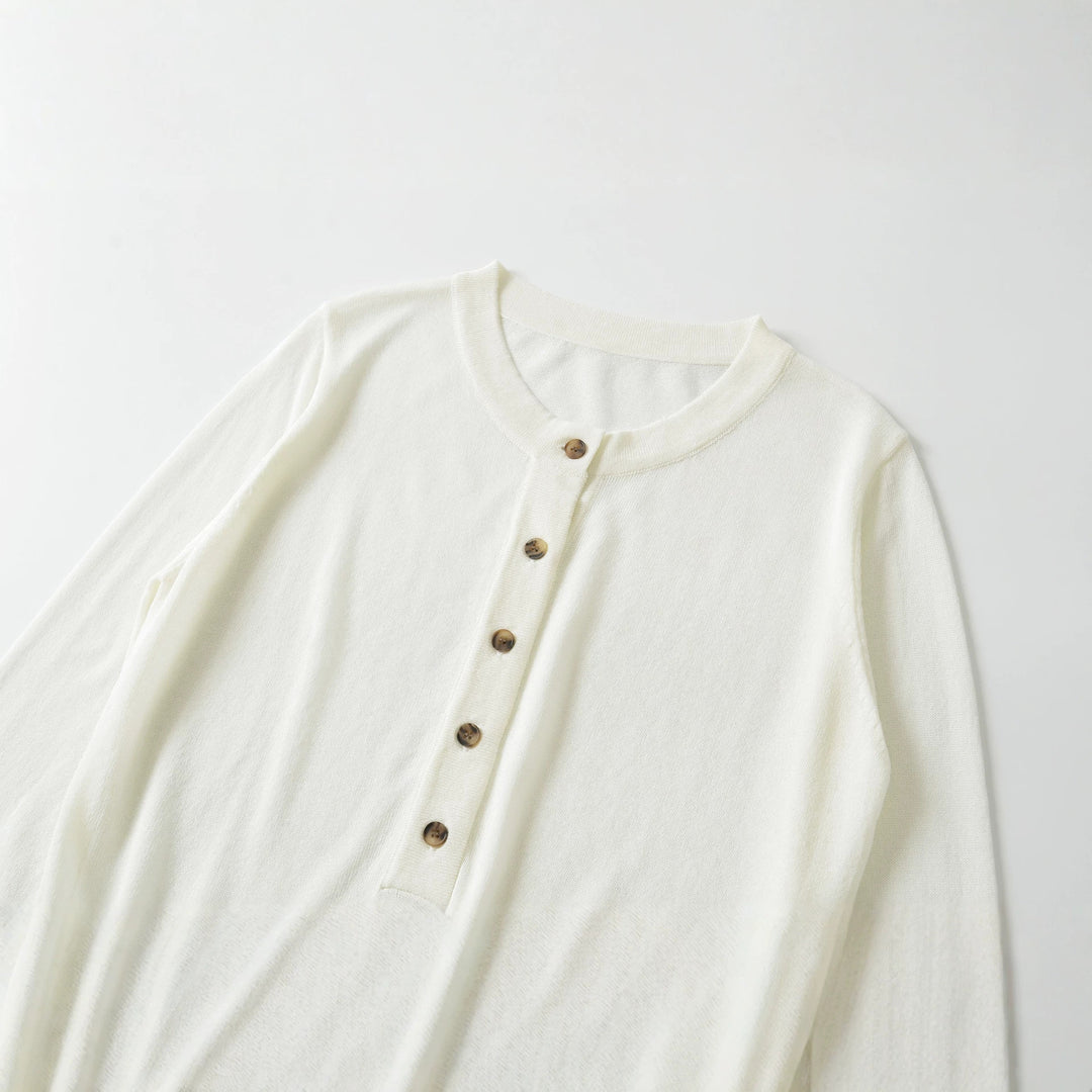 Damen Feiner Kurzcardigan mit Rundhals, Knopfleiste und taillierendem Bündchen Drune