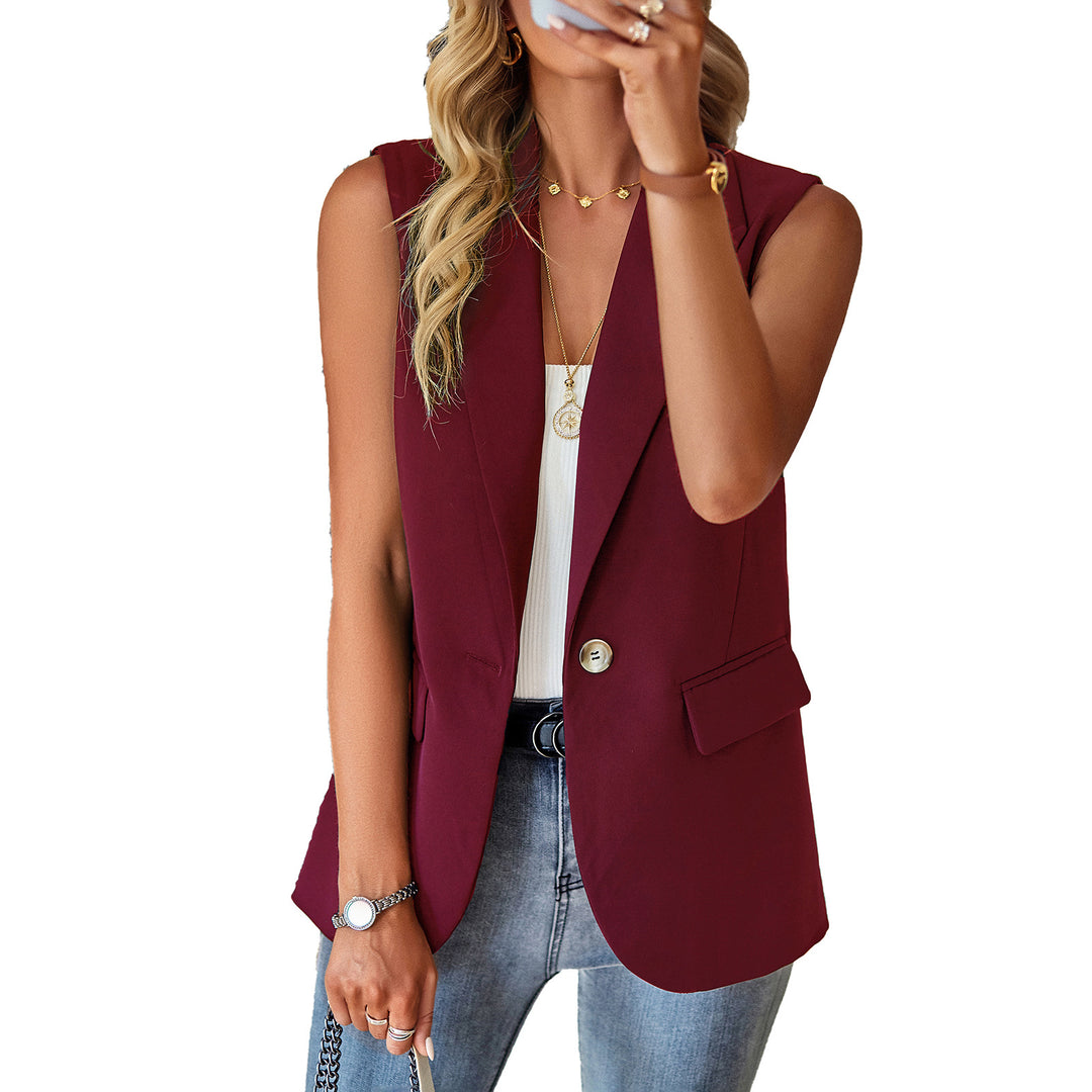 Damen ärmelloses Blazer-Oberteil mit taillierter Silhouette Drune