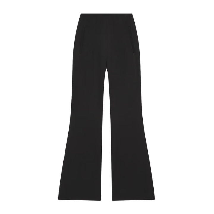 Damen Hochtaillierte Flarehose mit weitem Bein und verdeckten Reißverschlusstaschen Drune