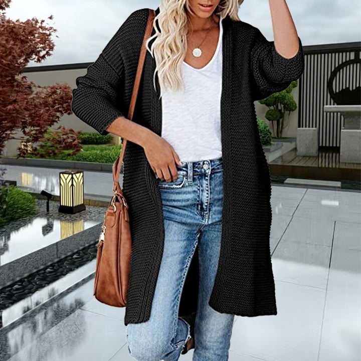 Damen Langer Strickcardigan mit offenen Fronten und lässigem Schnitt Drune