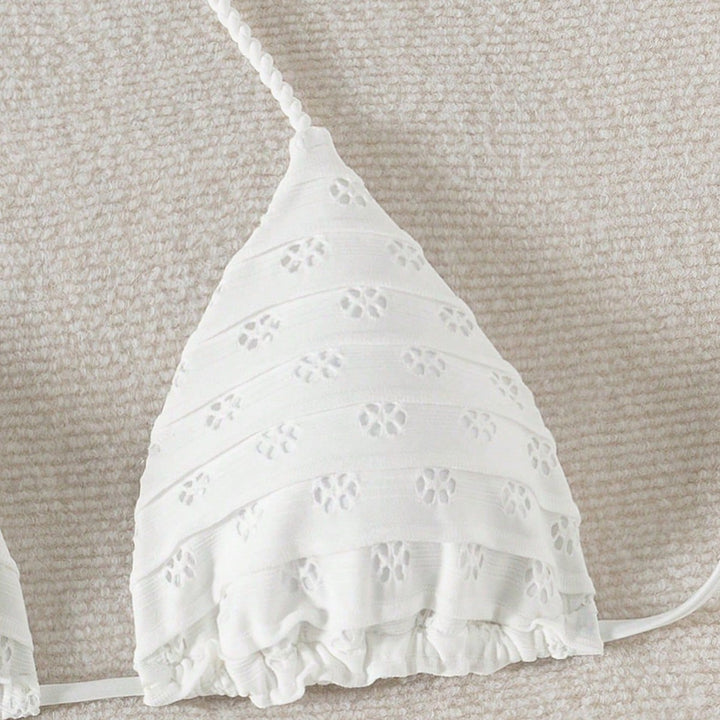 Damen Triangel-Bikini mit verspielten Rüschendetails Drune