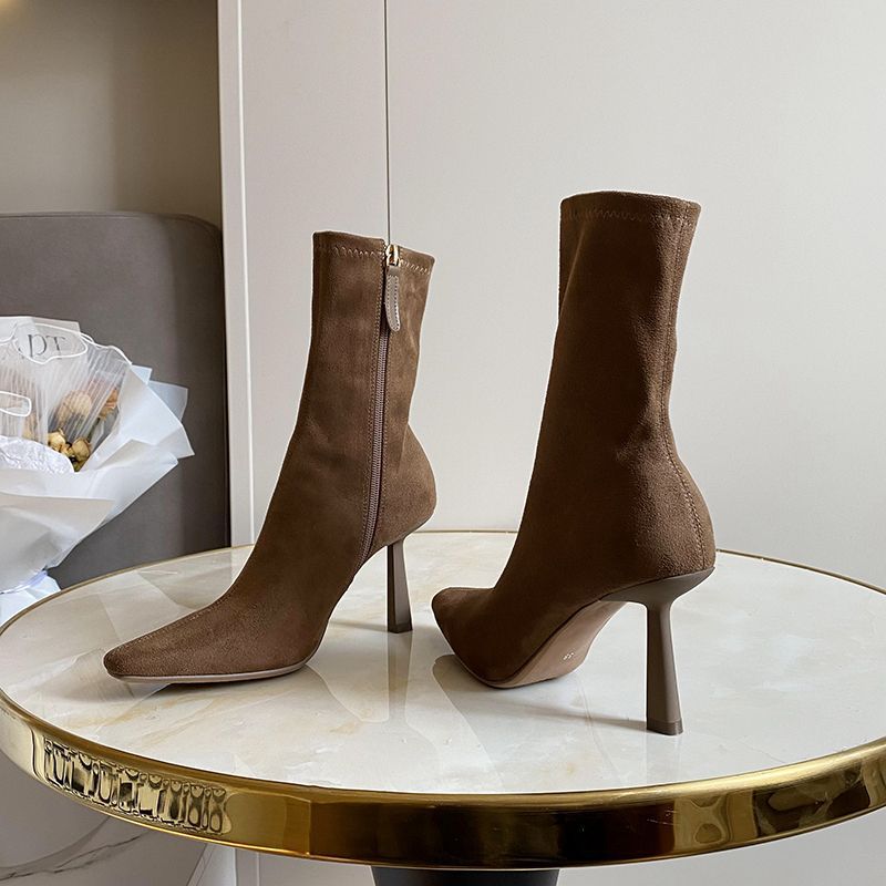 Damen Sock-Stiefeletten aus Stretch mit spitzer Zehenpartie und sculpted Stiletto-Absatz Drune