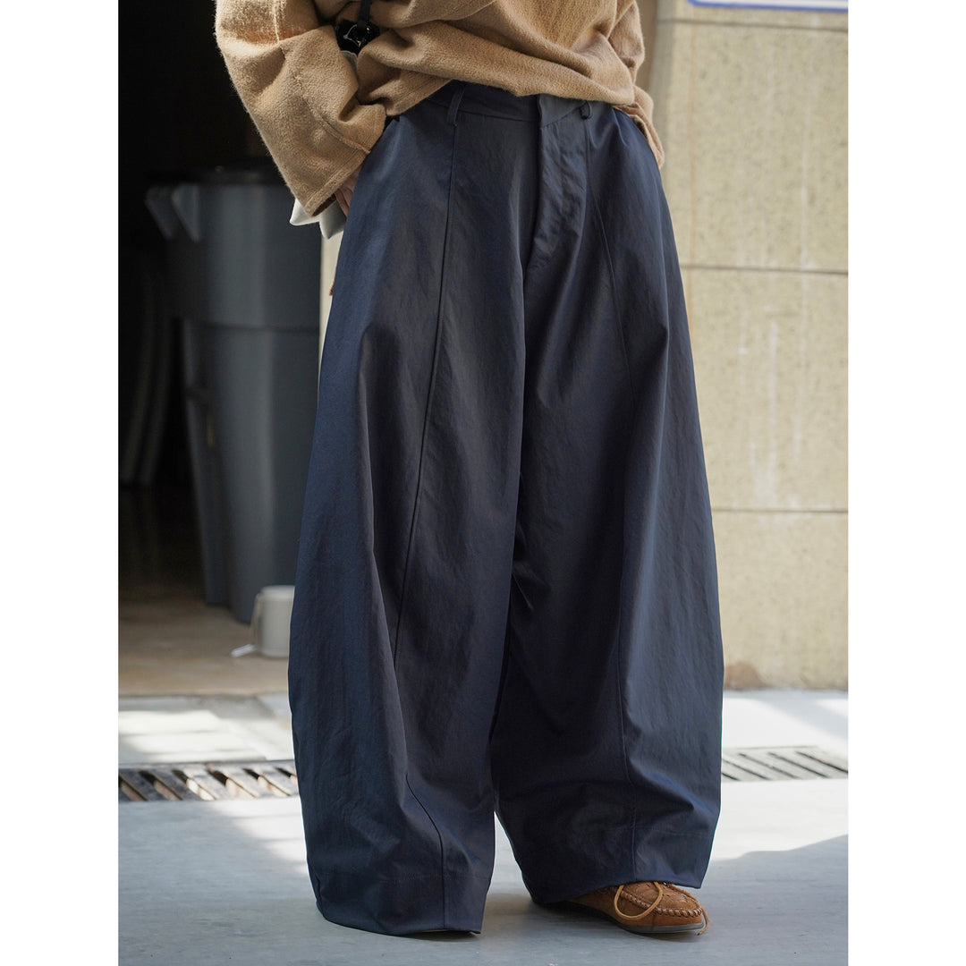 Damen Ultraweite hochtaillierte Culotte-Hose mit tiefem Schritt und cleanem Bund Drune