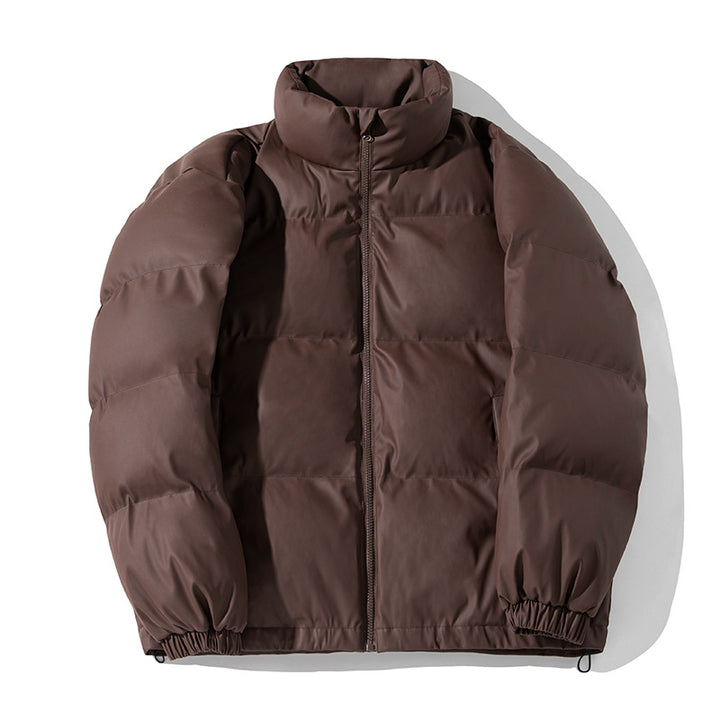 Unisex Voluminöse Pufferjacke mit Stehkragen, minimalistischer Silhouette und verstellbarem Saum Drune