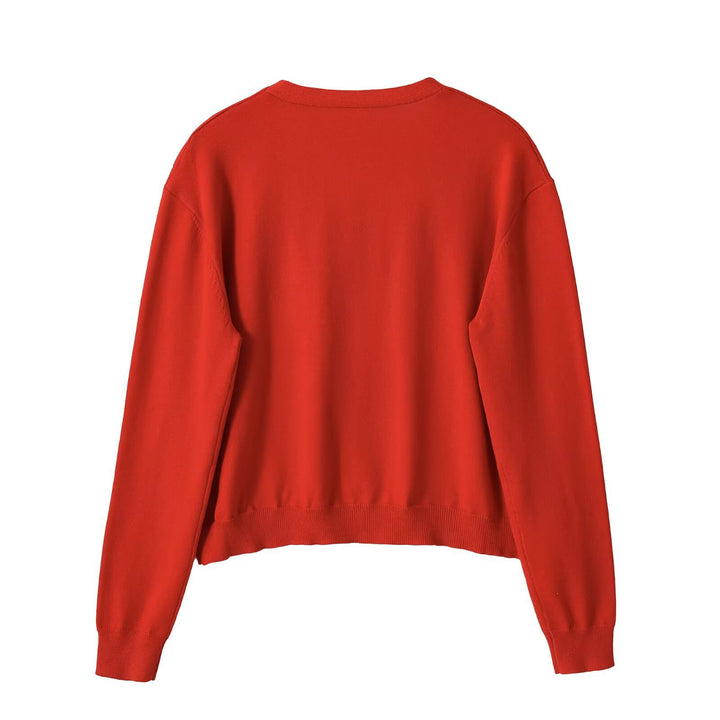 Damen Tief ausgeschnittene Cropped-Cardigan mit durchgehender Knopfleiste Drune