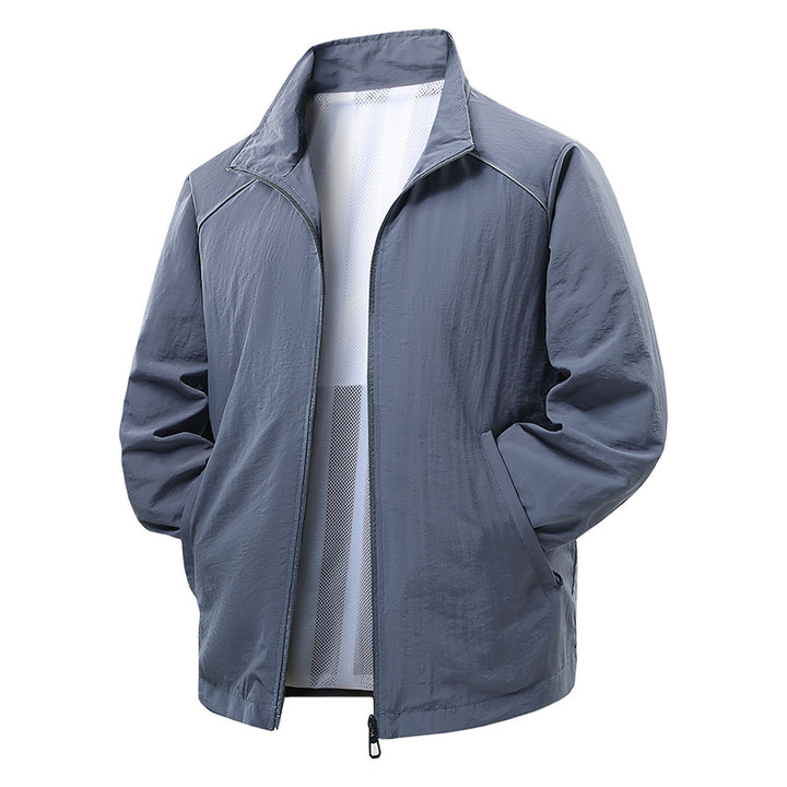 Herren Leichte Wind- und Regenjacke mit Mesh-Innenfutter und reflektierenden Schulterpaspeln Drune