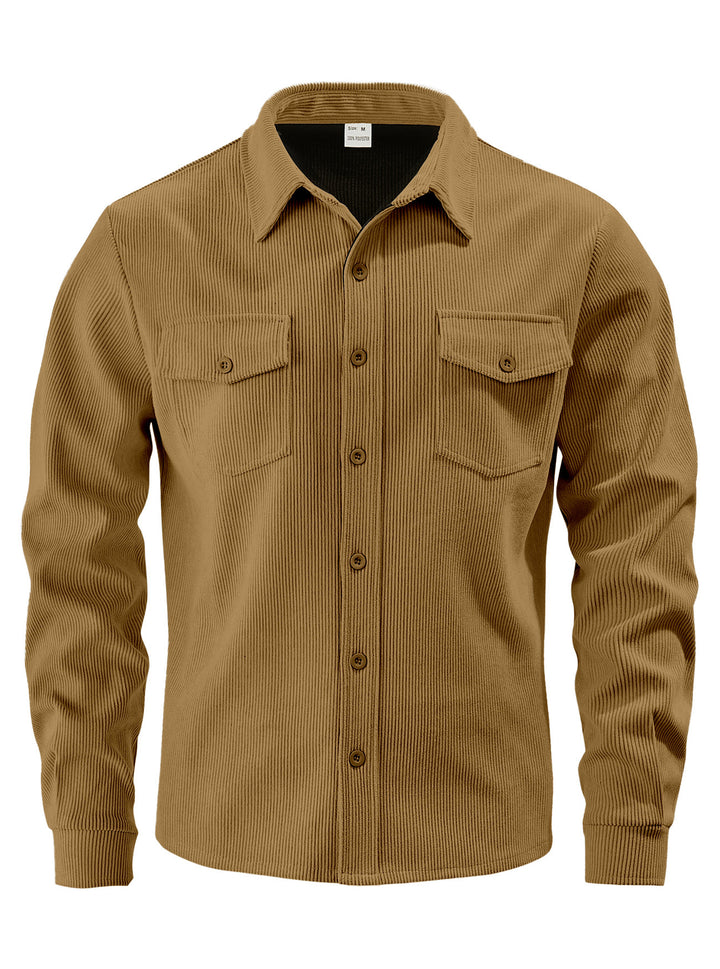 Herren nan Cordjacke im klassischen Arbeiterjacken-Schnitt mit Druckknöpfen und Brusttaschen Drune