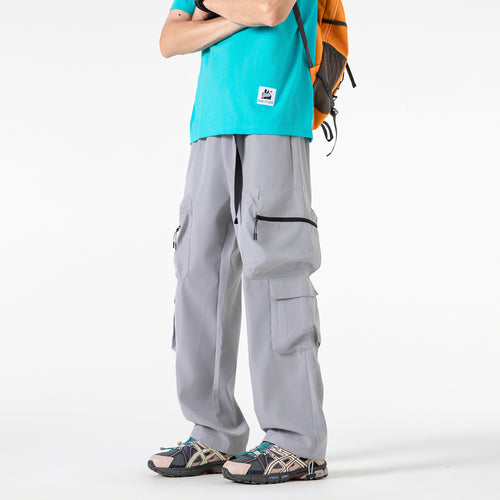 Herren Breite Cargo-Hose im Utility-Design mit elastischem Bund, integrierter Gurt und multifunktionalen Taschen Drune