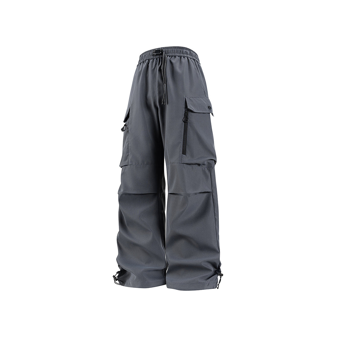Unisex Weite technische Cargo-Hose mit Multifachtaschen, Tunnelzug und verstellbaren Beinabschlüssen Drune