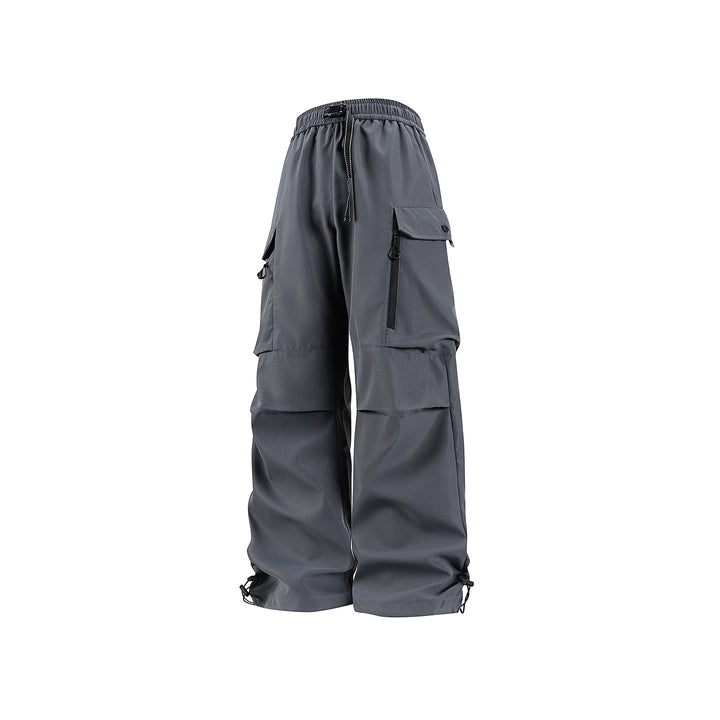 Unisex Weite technische Cargo-Hose mit Multifachtaschen, Tunnelzug und verstellbaren Beinabschlüssen Drune