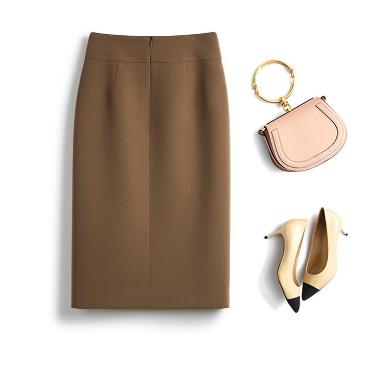 Damen Eleganter Bleistiftrock mit Knopf-Detail Drune