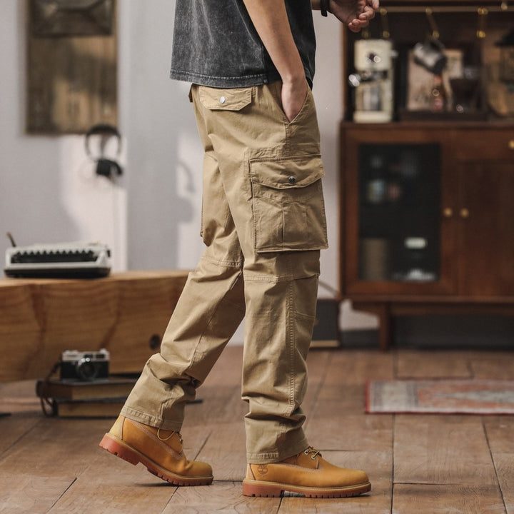 Herren Robuste Relaxed-Fit Cargohose mit verstärkten Knien und Mehrfach-Taschen Drune