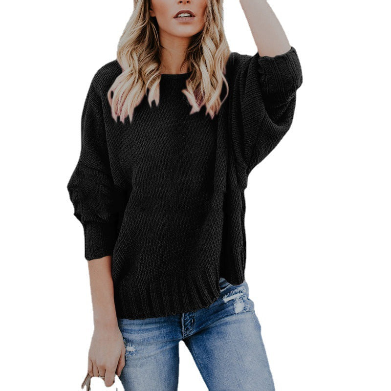 Damen Strickpullover mit tiefem V-Ausschnitt und weitem Schnitt Drune