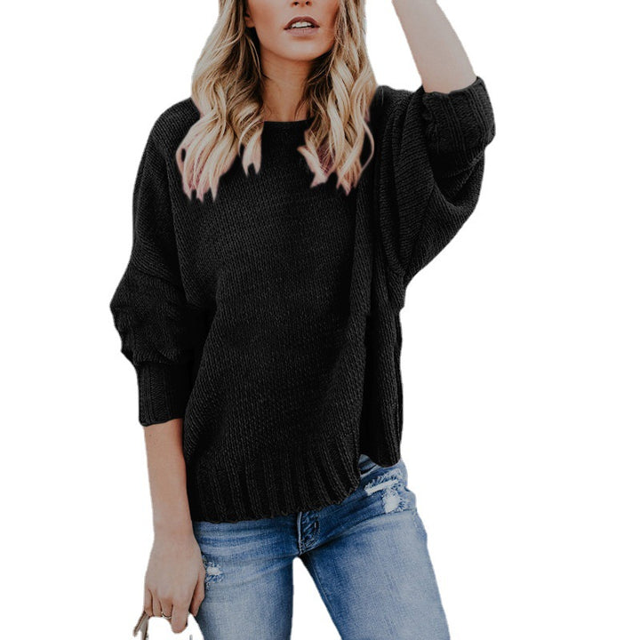 Damen Strickpullover mit tiefem V-Ausschnitt und weitem Schnitt Drune