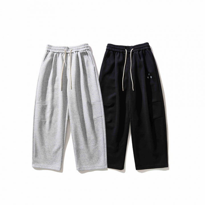 Unisex Weite Relaxed-Jogginghose aus French-Terry mit hohem Elastikbund und Kordelzug Drune