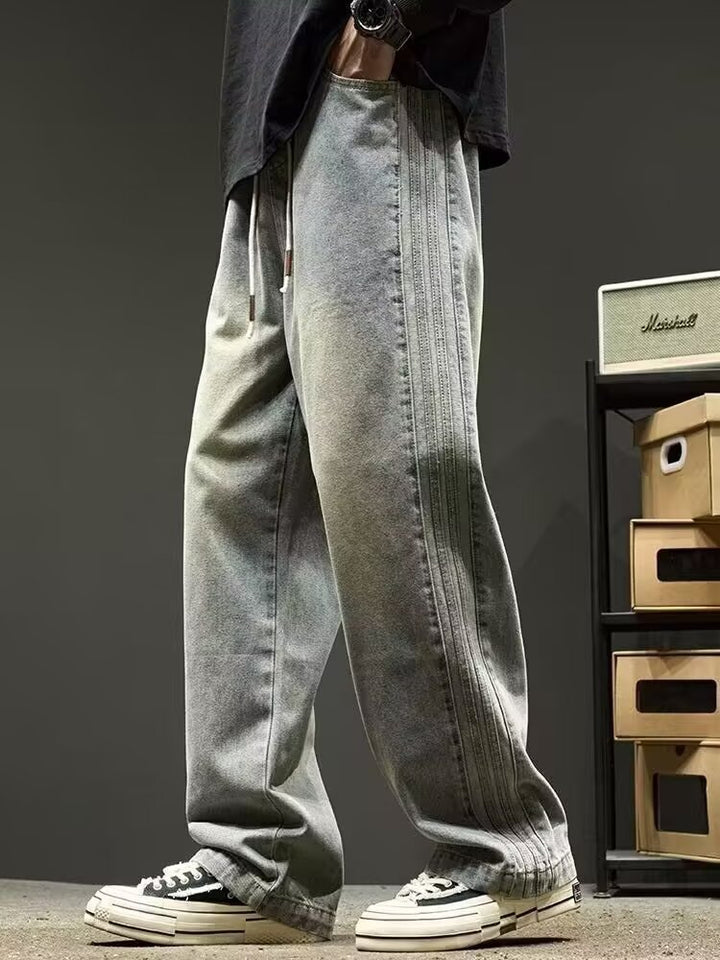 Herren Weit geschnittene Jeans mit seitlichen Nähten Drune