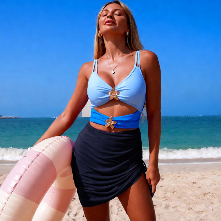 Damen Badeoberteil mit Cut-Outs und Raffung Drune