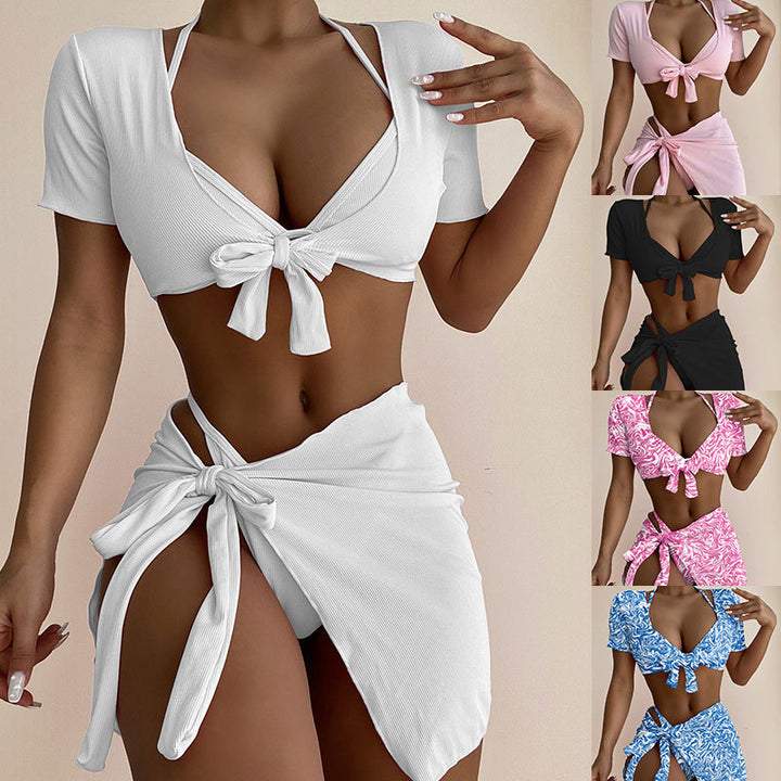 Damen Bikini-Set mit oberteil und Rock Drune
