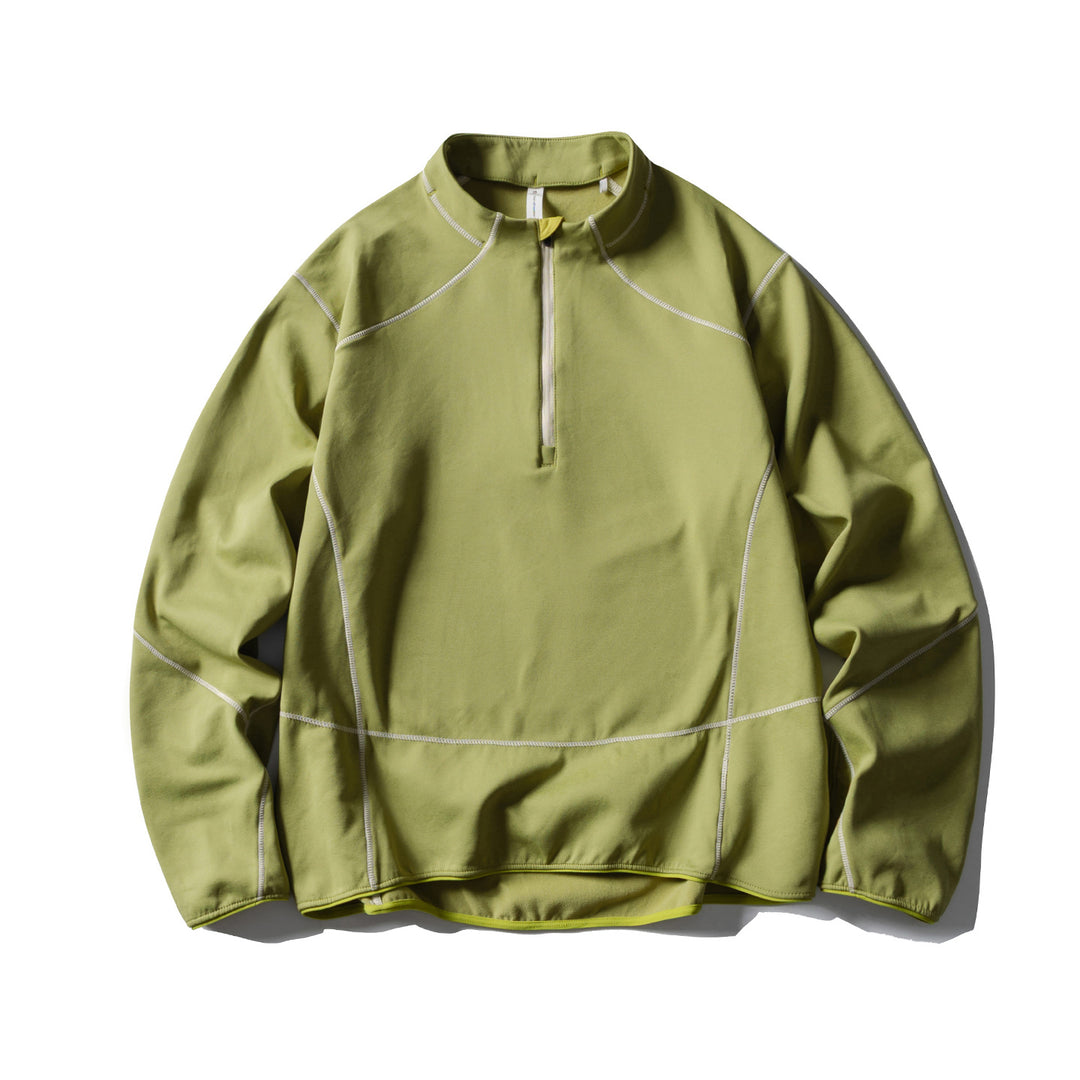 Unisex Halbzip-Fleecepullover mit Stehkragen, Flachnähten und verstellbarem Saum Drune