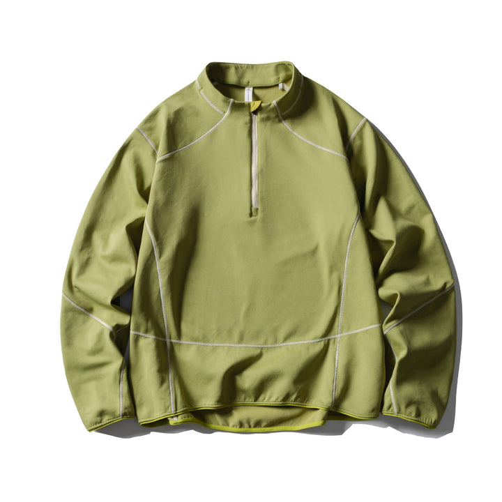 Unisex Halbzip-Fleecepullover mit Stehkragen, Flachnähten und verstellbarem Saum Drune
