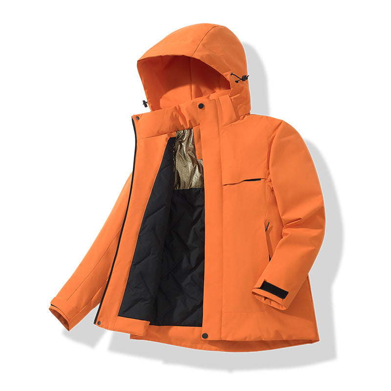 Herren Wasserabweisende Thermo-Parka mit Kapuze, gesteppter Innenseite & verdecktem Reißverschluss Drune