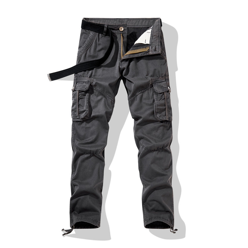 Herren Taktische Cargohose mit Knieabnähern, Mehrfachtaschen und Kordelzug Drune
