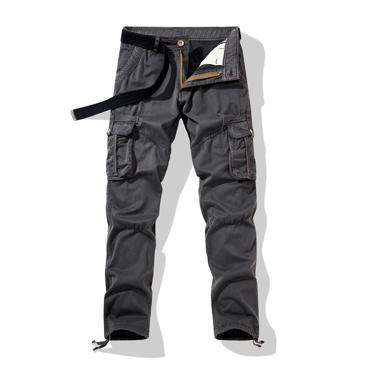 Herren Taktische Cargohose mit Knieabnähern, Mehrfachtaschen und Kordelzug Drune