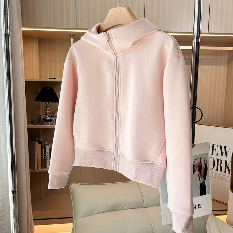 Damen bequeme Kapuzenjacke mit innovativem Reißverschluss Drune