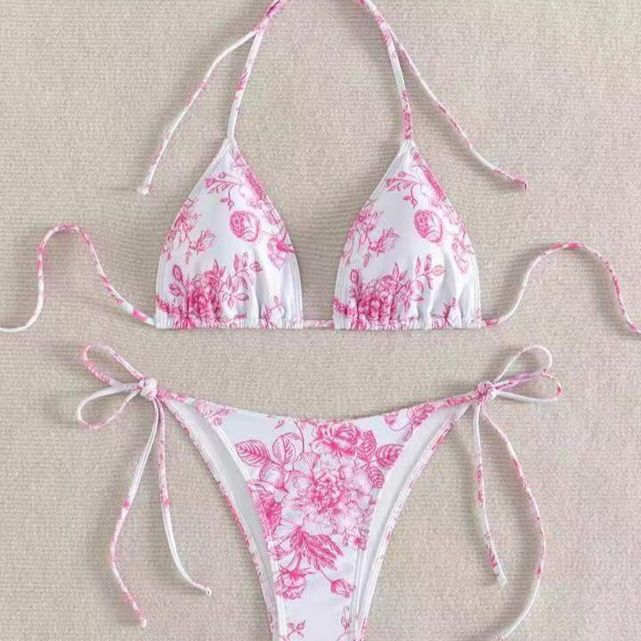 Damen Elegantes Triangel-Bikini-Set mit herausnehmbaren Polstern Drune