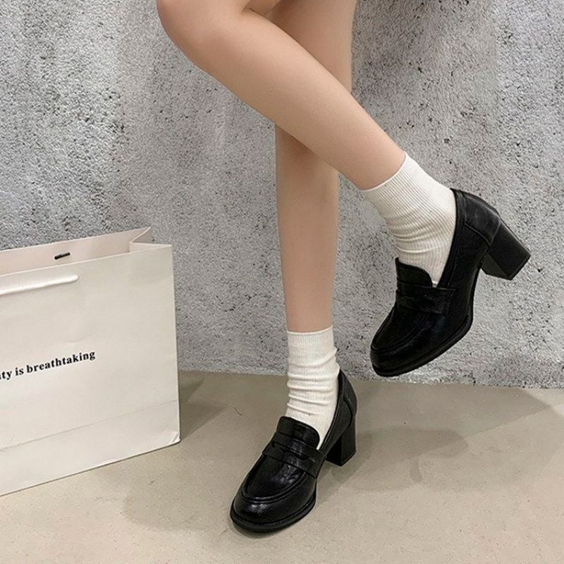 Damen Loafer mit massivem Blockabsatz und gepolstertem Komfortfußbett Drune
