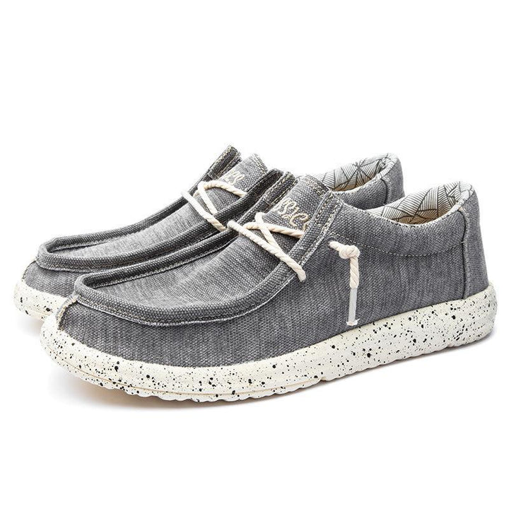 Herren nan lässiger Mokassin-Sneaker aus Jeansstoff mit elastischer Tau-Schnürung und gepolsterter Komfortsohle Drune