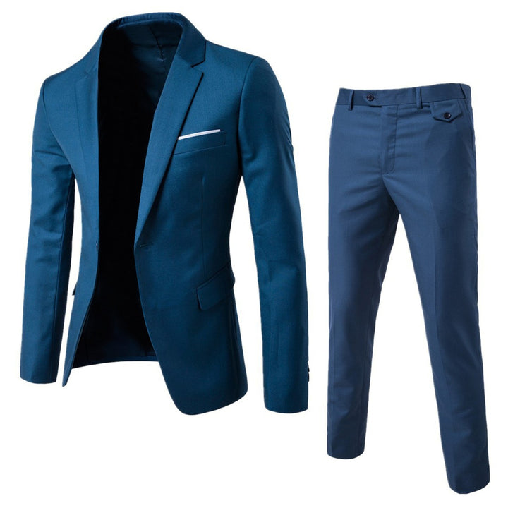 Herren Zweiteiliger Slim-Fit Anzugset mit tailliertem Sakko und schmaler Anzughose Drune