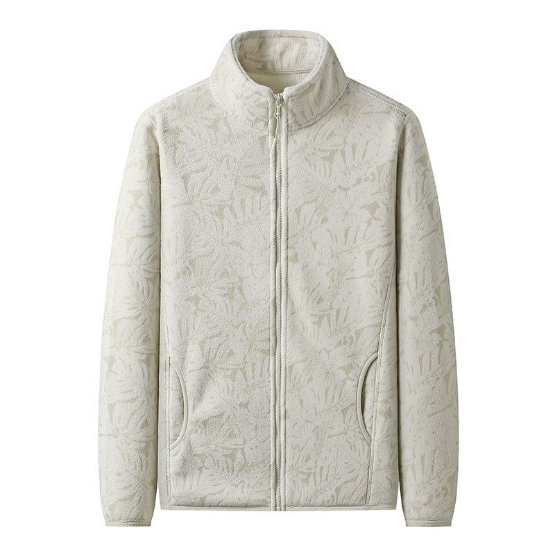 Damen Fleecejacke mit durchgehendem Reißverschluss und floraler Jacquard-Struktur Drune