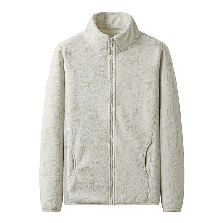 Damen Fleecejacke mit durchgehendem Reißverschluss und floraler Jacquard-Struktur Drune