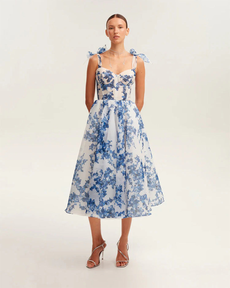 Damen Midi-Kleid mit floralem Design Drune